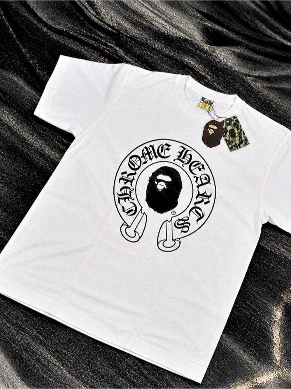 A Bathing Ape x Chrome Hearts Horseshoe Tee White